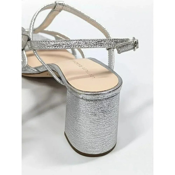 Loeffler Randall Women's Elena Heel Sandal Silver Leather Size 6.5 (MSRP $350) - Picture 8 of 12